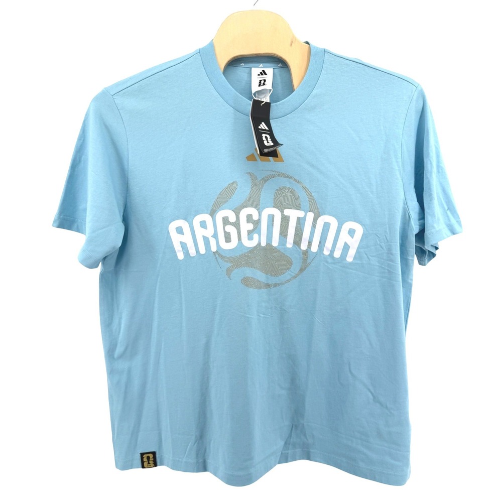 NEW Adidas Argentina Graphic Tee Mens 2XL Short Sleeve Icey Blue Soccer JZ8915